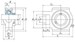 25mm Take Up Mounted Bearing UCT205:vxb:Ball Bearing